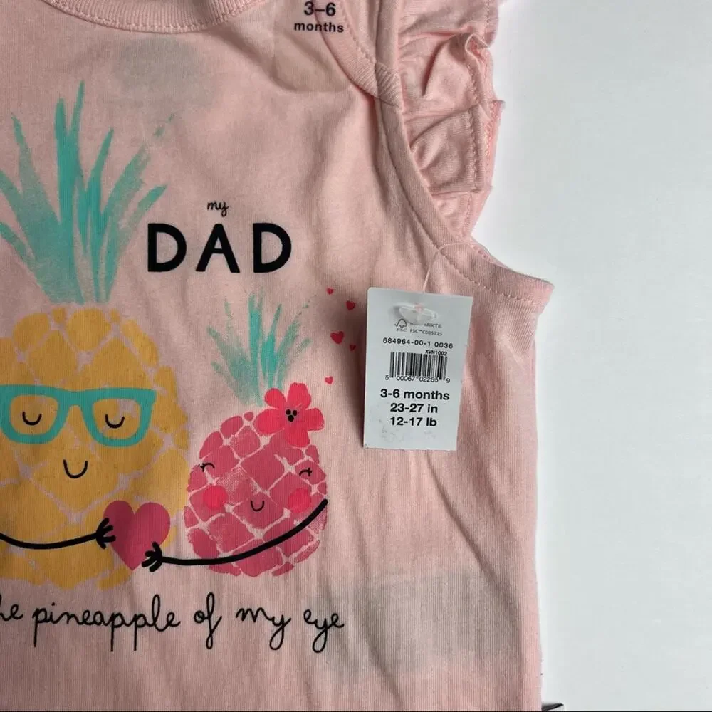 Gap Baby Flutter Sleeve  DAD Graphic Style Snap Closure Onesie Sz 3-6M NWT